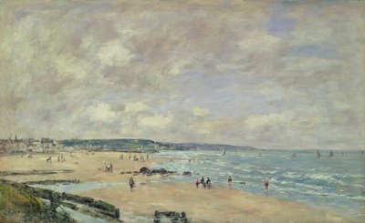 Beach at Trouville by Eugene Louis Boudin